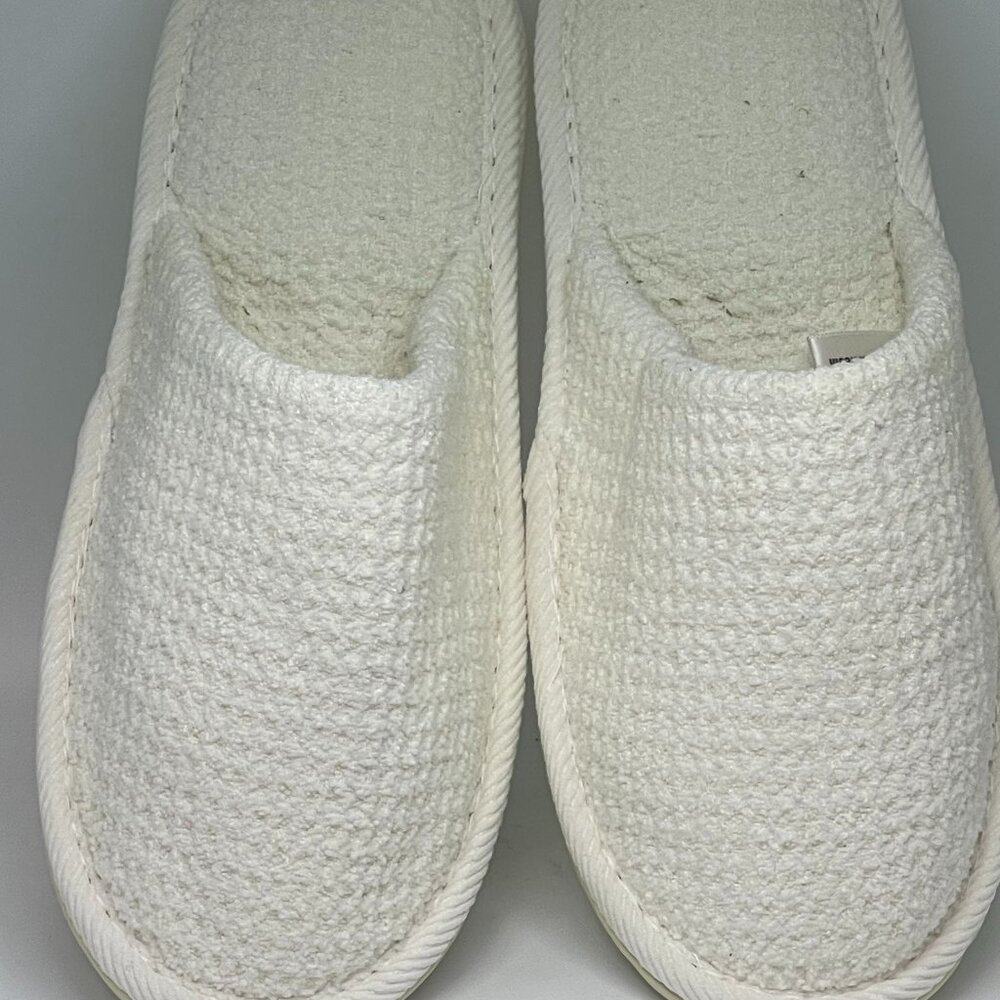 Waffle Weave Microfiber Luxurious Spa Hotel Guest Travel Slippers - White - New